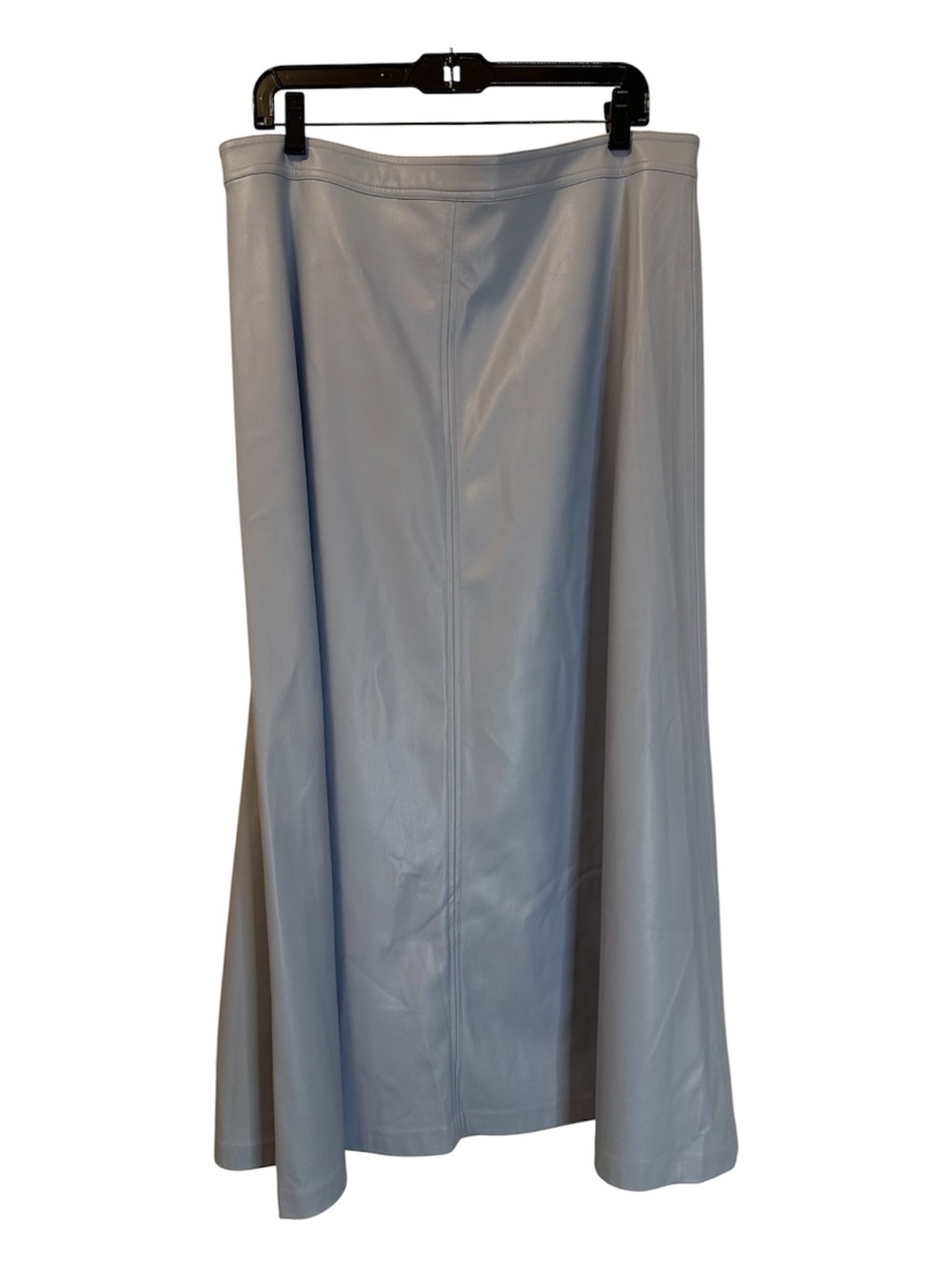 Vince Camuto Light Dusty Blue Faux Leather A-Line Maxi Skirt